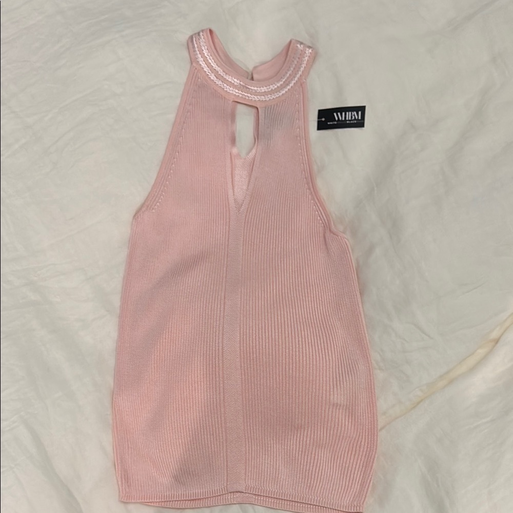 Pink Sleeveless Knit Top